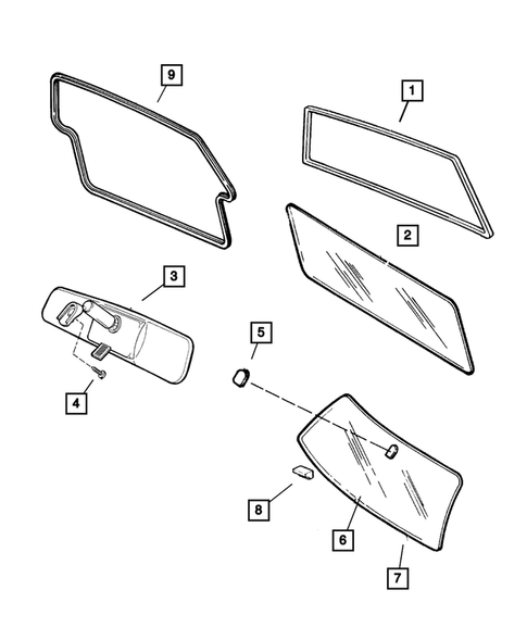 Glass and Rear View Mirror for 2001 Jeep Cherokee #1