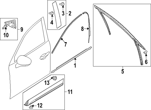 Exterior Trim - Front Door for 2023 Mazda MX-30 EV #5