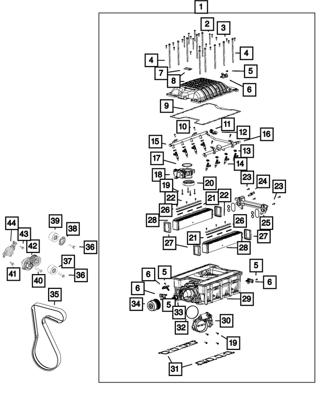 6510669AA - Engine: Hex Flange Head Bolt, Mounting for Mopar Image