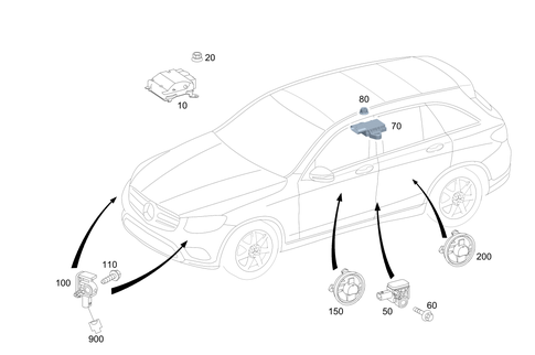 Belt Tensioner, Airbag and Side Airbag for 2020 Mercedes-Benz GLC300 #0