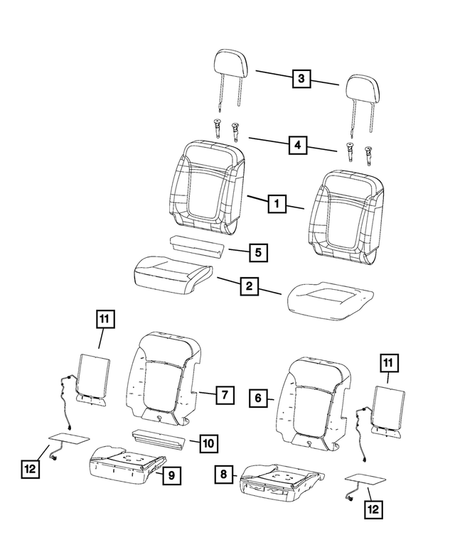 68418831AA - : Seat Back Foam, Right for Mopar Image
