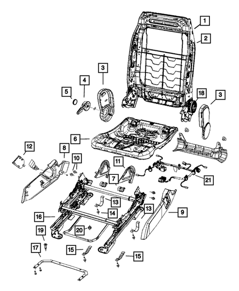 Front Seats - Adjusters, Recliners, Shields and Risers for 2008 Jeep Compass #0