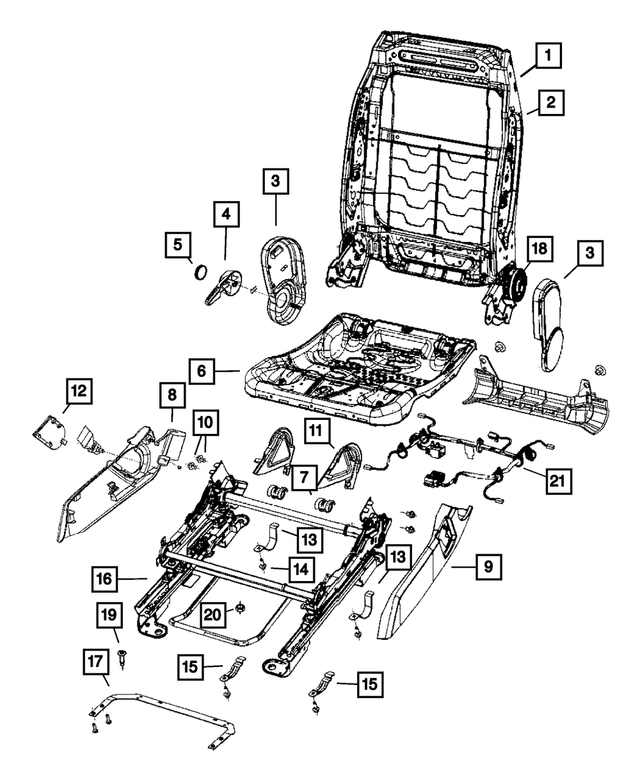 « 1DQ46DK7AA –  : Rabattre A Plat Ecran, Côté Droit pour Mopar Image »