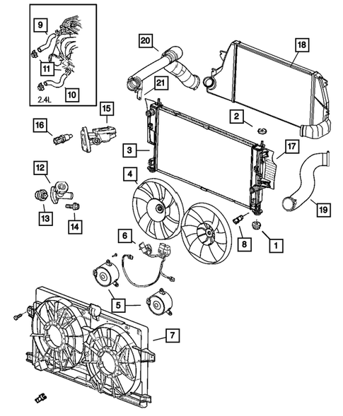 Radiator and Related Parts for 2004 Chrysler Sebring #1
