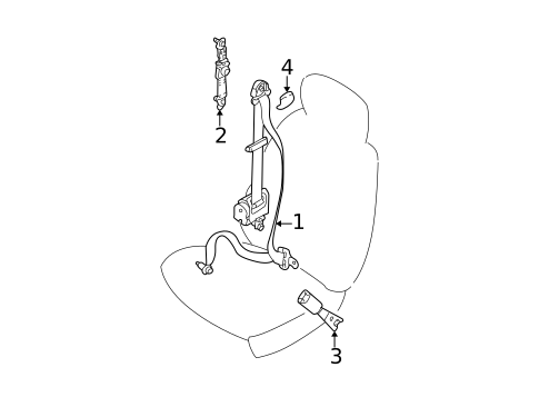 Front Seat Belts for 2004 Kia Rio #0