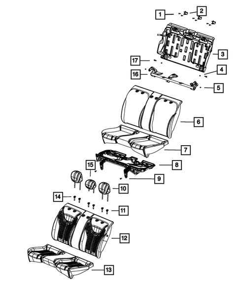Rear Seats - Second Row for 2015 Dodge Dart #4