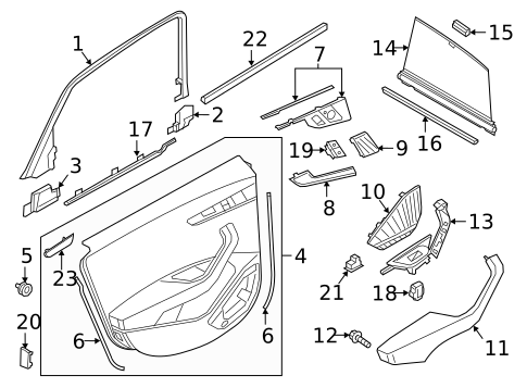 Interior Trim - Rear Door for 2019 Audi A4 Quattro #0