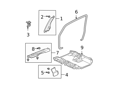 Interior Trim - Pillars for 2005 Honda Element #0