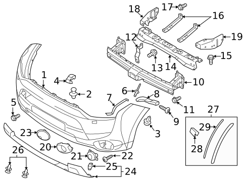 Bumper & Components - Front for 2015 Mitsubishi Outlander #0