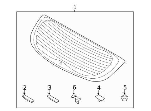 Glass - Lift Gate for 2015 Hyundai Accent #0