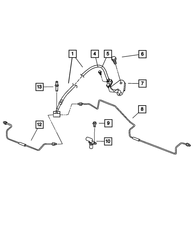 52128310AA - Service Brakes: Brake Hose for Jeep: Liberty Image