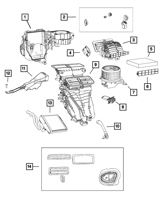 68270199AA - Air Conditioners and Heaters: Air Inlet Housing for Mopar Image