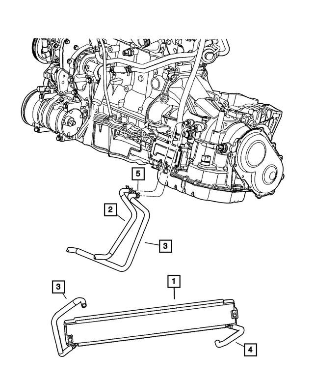 5017412AA - Cooling: Transmission Oil Cooler Hose for Mopar Image