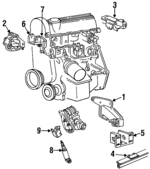 4668314 - Engine: Mount for Chrysler: LeBaron | Dodge: Caravan, Daytona, Grand Caravan, Shadow, Spirit Image