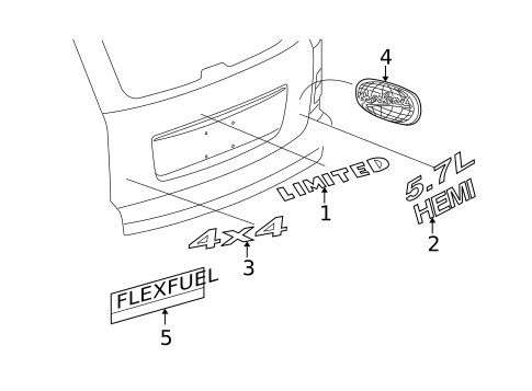 Exterior Trim - Lift Gate for 2008 Jeep Commander #0