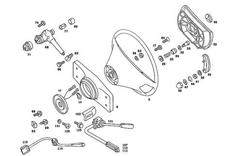 Steering Wheel and Steering Wheel Lock for 1985 Mercedes-Benz 380SL #1