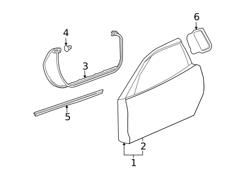 Door & Components for 2009 Chevrolet Corvette #0