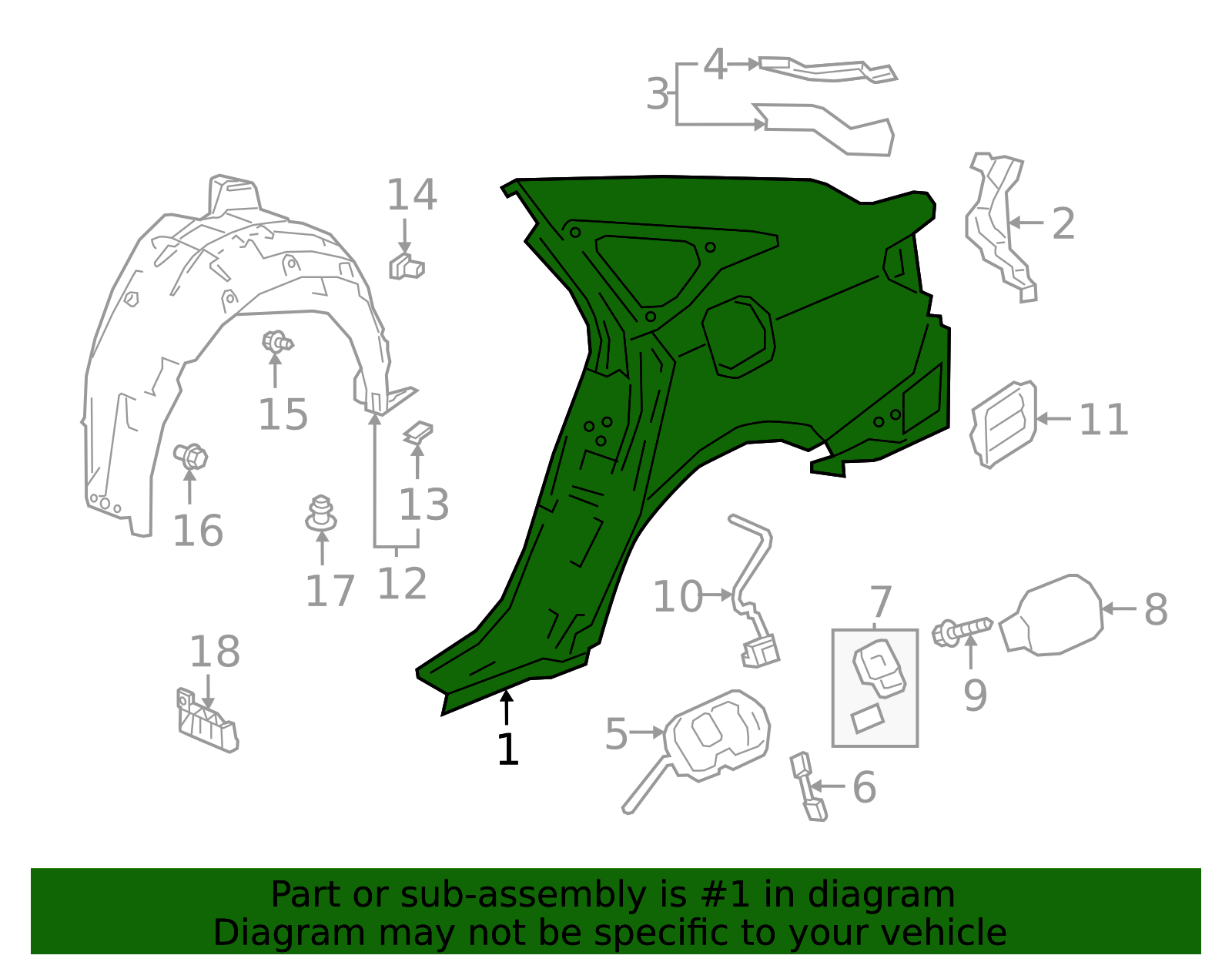 OEM 2018-2022 Honda Accord Quarter Panel 04636-TVA-A11ZZ | Honda