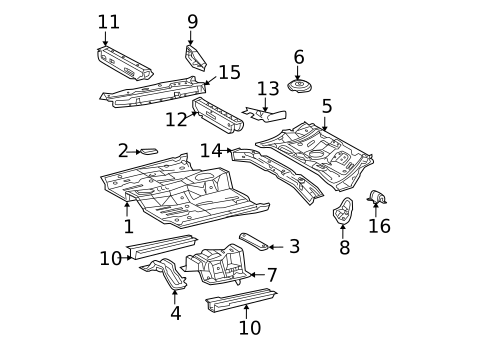 Floor & Rails for 2008 Toyota Corolla #0