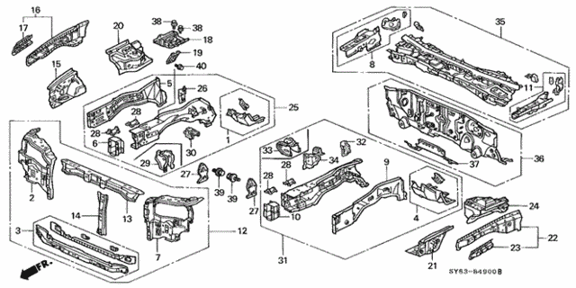 Front Bulkhead for 1998 Acura CL #0