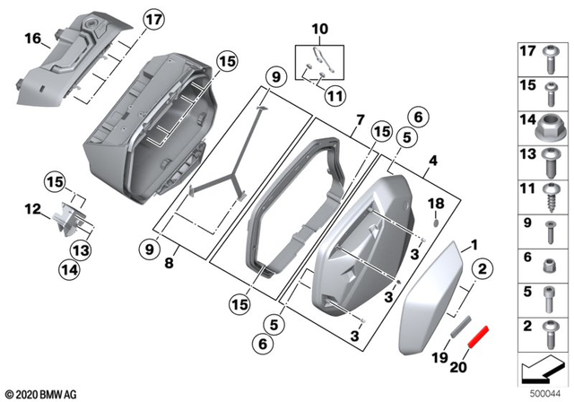 77419443763 - : Mount Touring Case, Left for BMW-Motorrad Image