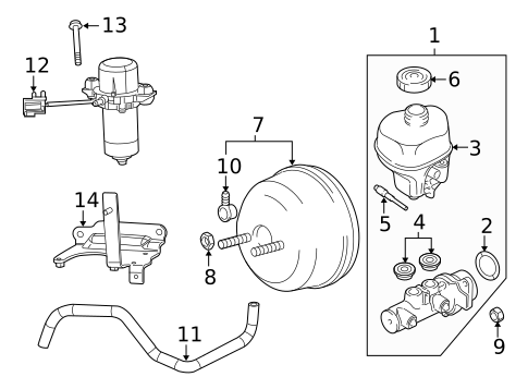 Master Cylinder - Components On Dash Panel for 2013 Ram 1500 #2