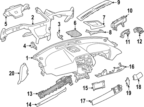 ၄၃ w4te‪r ၄၃ Instrument Panel Components for 2023 Jaguar F-Pace | OEM
