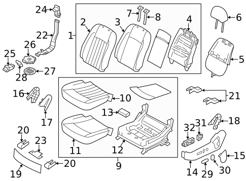 Driver Seat Components for 2009 Hyundai Genesis #0