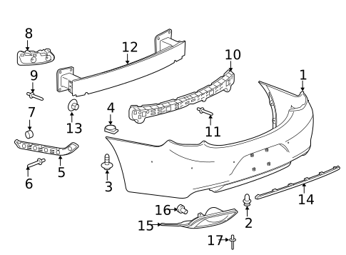 Bumper & Components - Rear for 2017 Buick LaCrosse #0