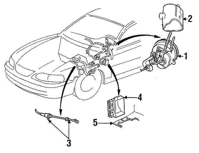 F8ZZ9C735AA - Electrical: Cruise Servo for Ford: Mustang, Taurus, Thunderbird, Windstar | Lincoln: Mark VIII | Mercury: Cougar Image
