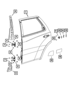 68488692AC - Doors, Door Mirrors and Related Parts: Rear Door, Right for Mopar Image