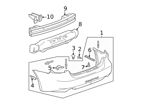 Bumper & Components - Rear for 2008 Pontiac Grand Prix #0