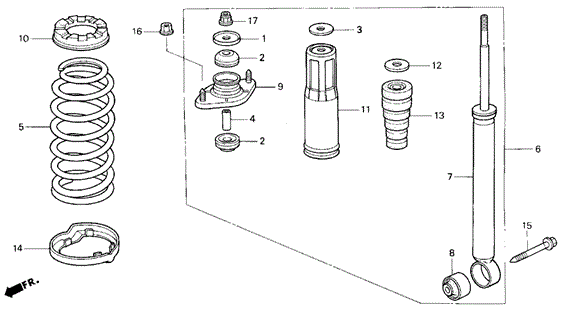 Rear Shock Absorber for 1997 Honda Odyssey #0
