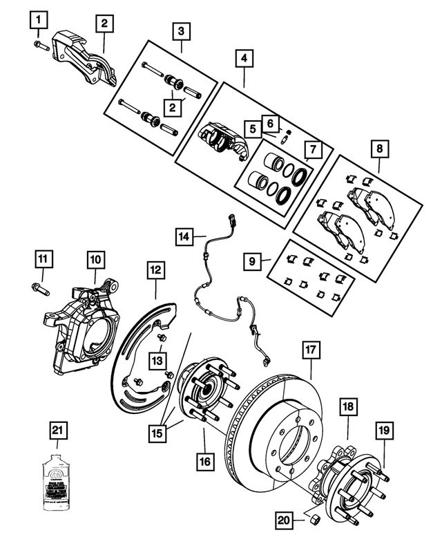 68034092AA - Brakes: Disc Brake Pad Spring Kit for Mopar Image