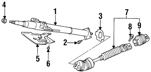 Steering Column Assembly for 1997 Suzuki X-90 #0