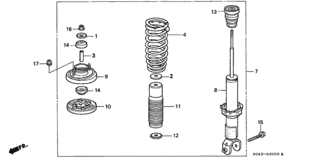 Rear Shock Absorber for 1997 Honda Civic #0