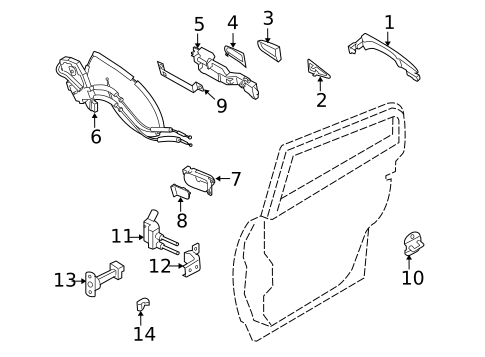 Lock & Hardware for 2010 INFINITI FX50 #1