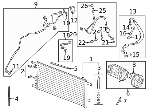 Condenser, Compressor & Lines for 2022 Ford F-350 Super Duty #0