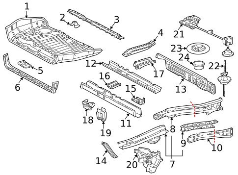 Rear Floor & Rails for 2004 Toyota Sienna #0