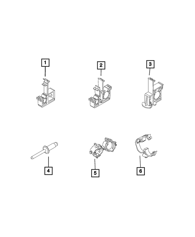 68134596AA - Air Conditioners and Heaters: Tube Clip for Dodge: Hornet | Jeep: Renegade | Ram: ProMaster 1500, ProMaster 2500, ProMaster 3500, ProMaster City, ProMaster EV Image