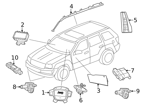 Air Bag Components for 2012 Jeep Grand Cherokee #0