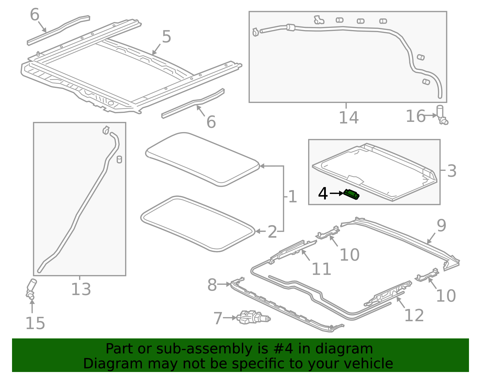 2015-2026 Honda Sunroof Handle 70611-T2A-A01ZH | Honda Factory Parts