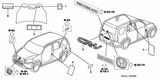 Emblems - Caution Labels for 2006 Honda CR-V #0