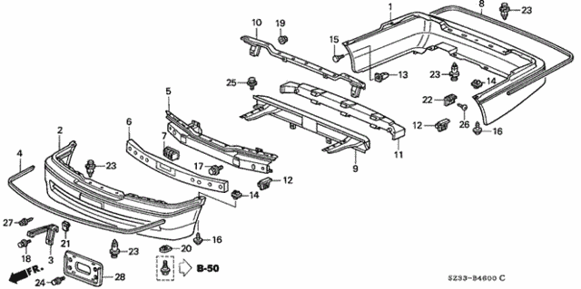Bumper (1) for 1998 Acura RL #0