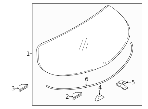 Glass - Lift Gate for 2014 Mazda 3 #0