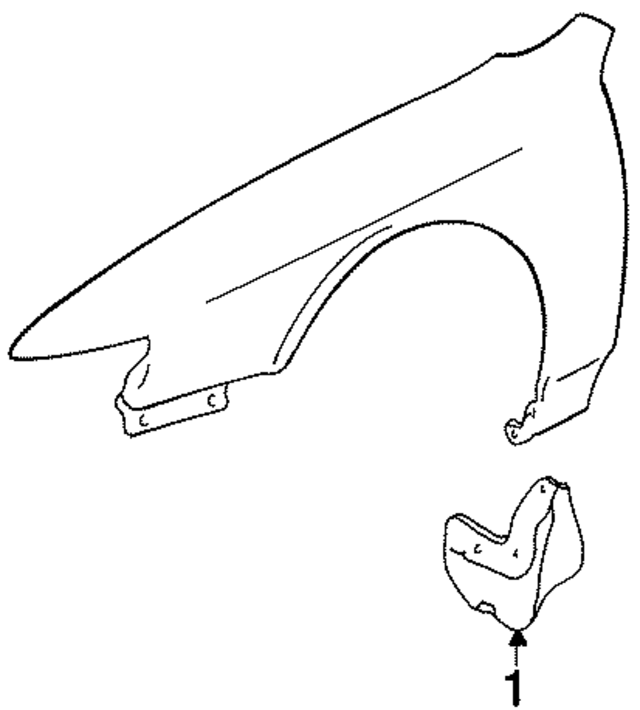 75800SY8A00 - Body: Mud Guard for Acura Image