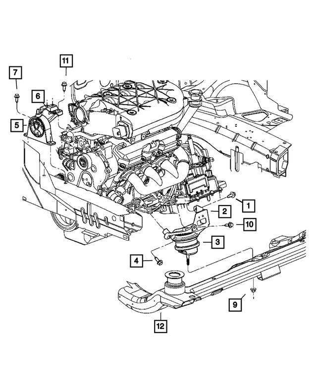 5510007AC - Engine Mounting: Engine Support Cushion for Mopar Image image