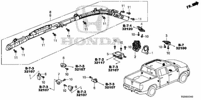 SRS Unit for 2020 Honda Ridgeline #0