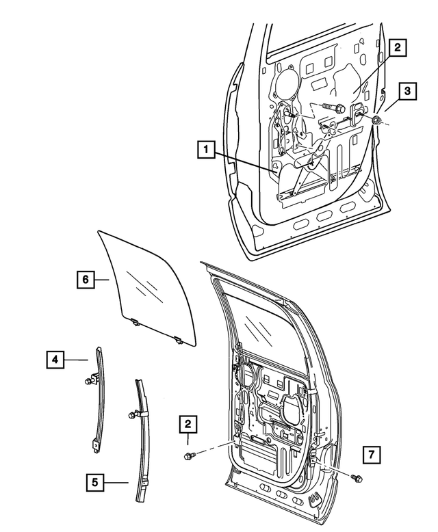 55276116AD - Doors and Related Parts: Rear Door Window Regulator, Right for Mopar Image