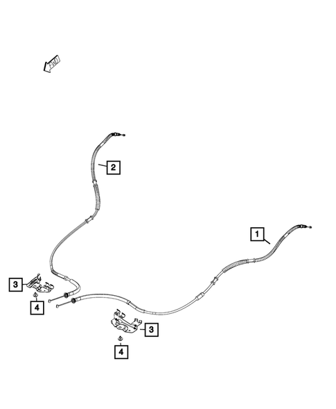 Parking Brake Lever, Cables, and Rear Disc Park Brake Assembly for 2019 Fiat 500L #1